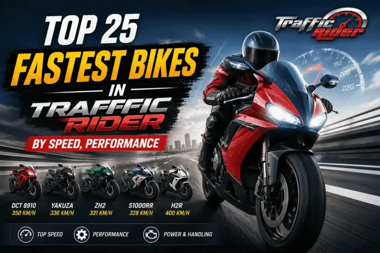 Top 25 Fastest Bikes in Traffic Rider Game